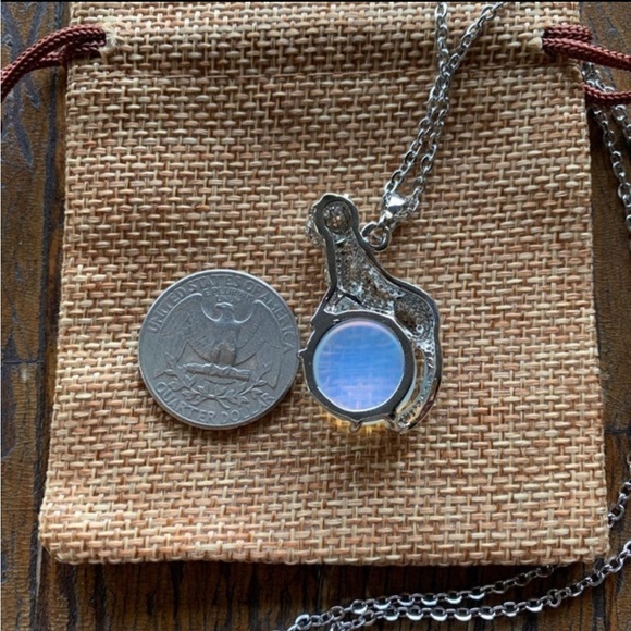 Opalite Cheetah Necklace Kitty Cat Pendant Opalite Necklace Tiger Necklace - Picture 3 of 3